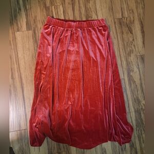 Jessica London Vibrant Red Velvet Maxi Skirt